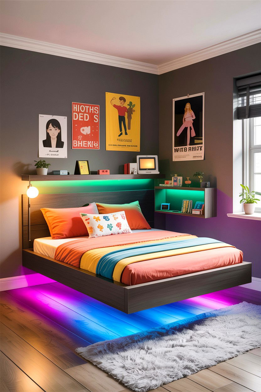 Floating Bed For Teen Bedroom - 30 bedroom floating bed ideas