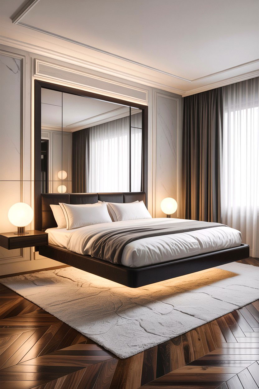 Floating Bed Frame - 30 bedroom low profile beds