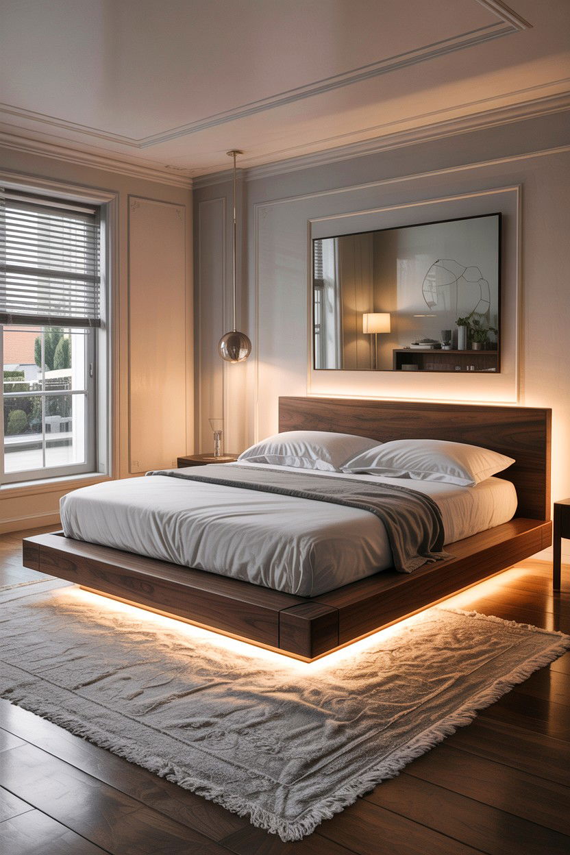 Floating Bed Frame - 30 bespoke bedroom ideas