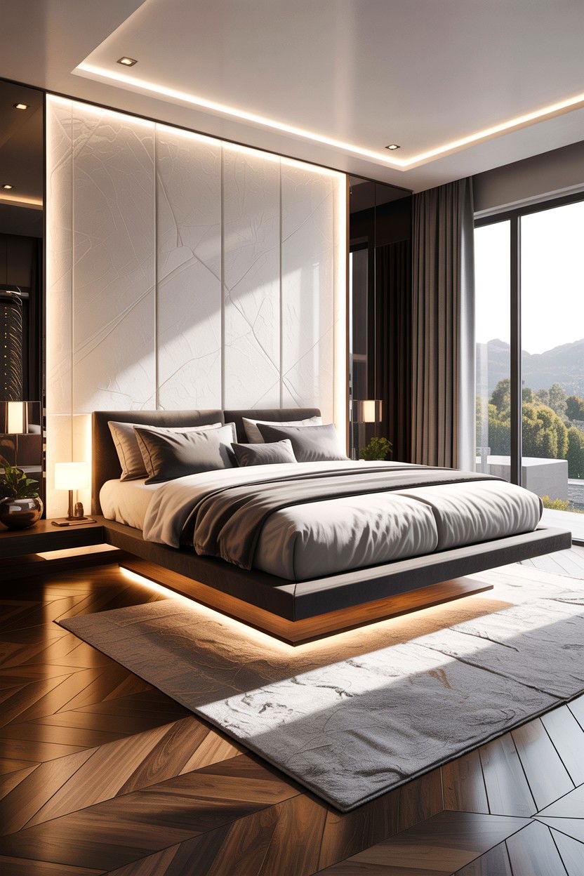 Floating Bed Frame - 30 california king beds