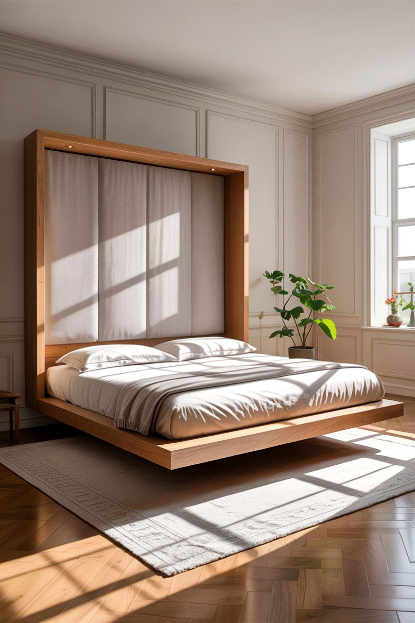 Floating Bed With Hidden Support - 30 bedroom floating bed ideas