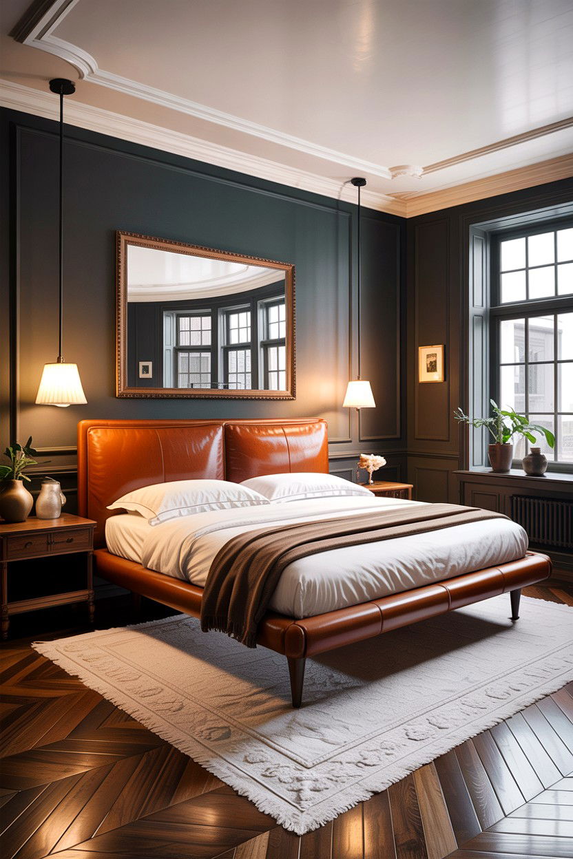 Floating Bed With Leather Headboard - 30 bedroom floating bed ideas