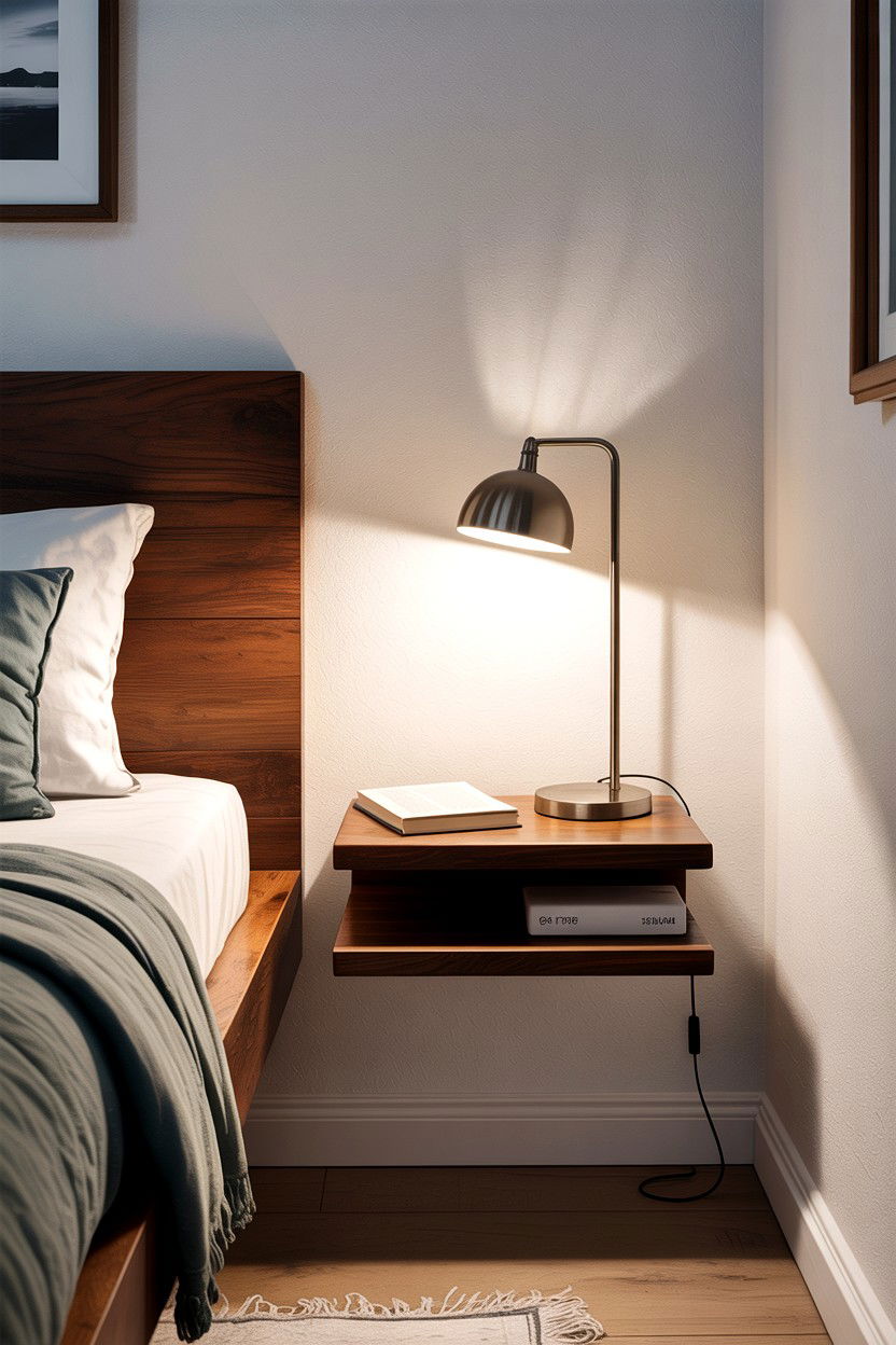 Floating Bedside Table - 30 Finnish bedroom ideas