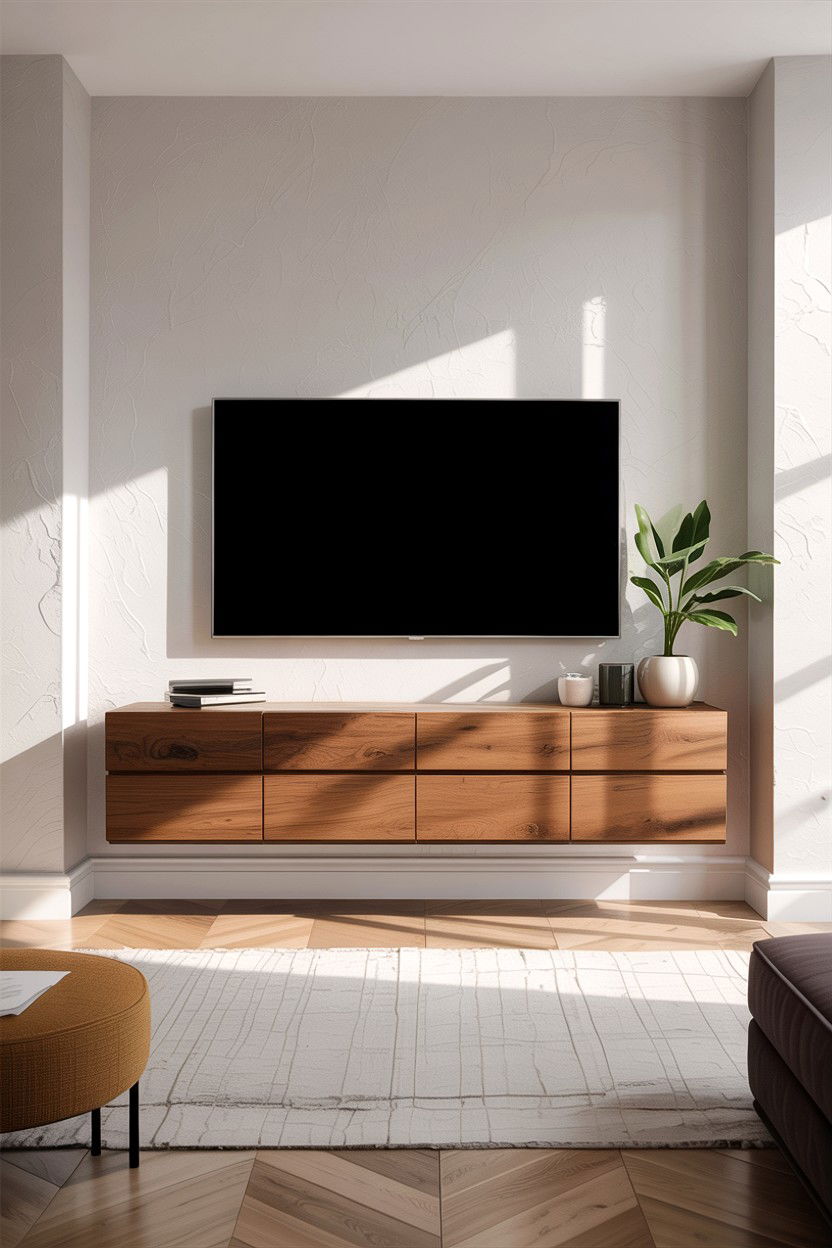 Floating Credenza Wall Mount - 30 living room credenza ideas