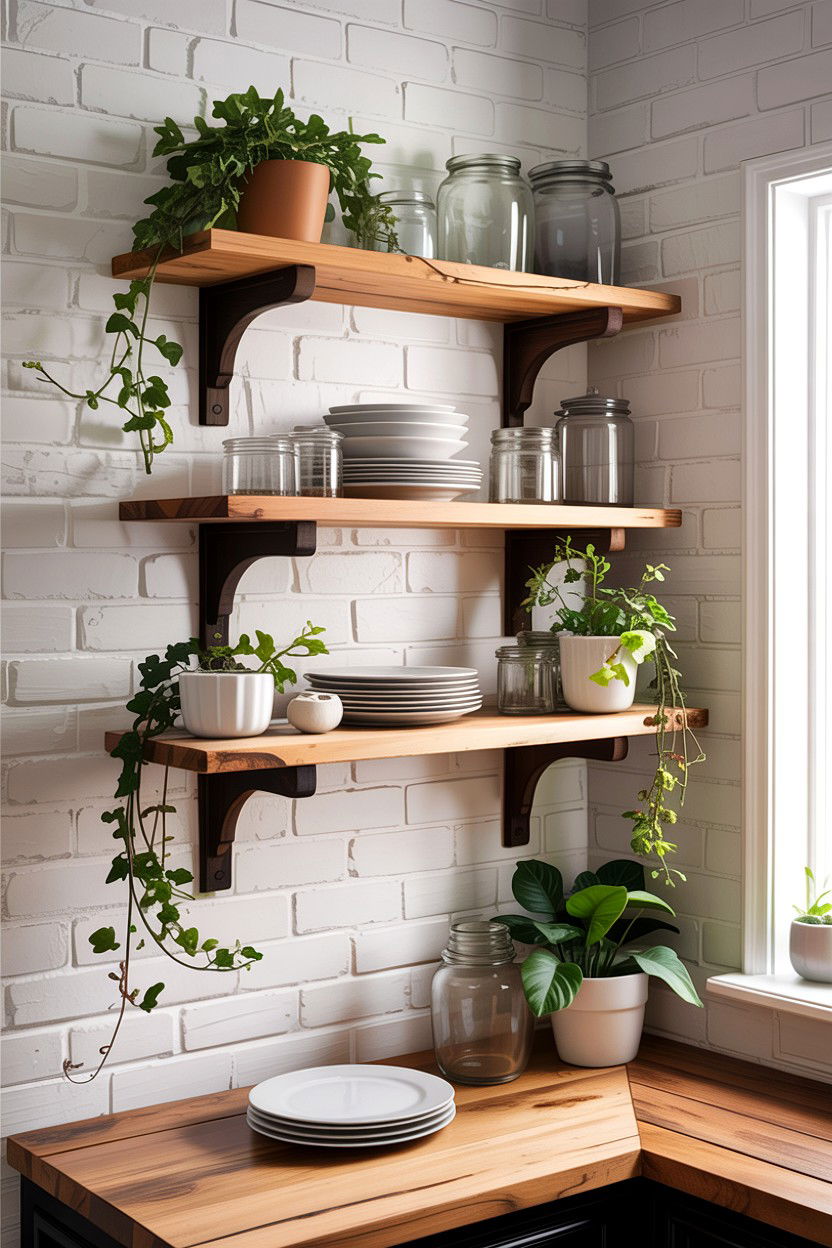 Floating Dining Room Shelves - 30 small dining room space storage ideas