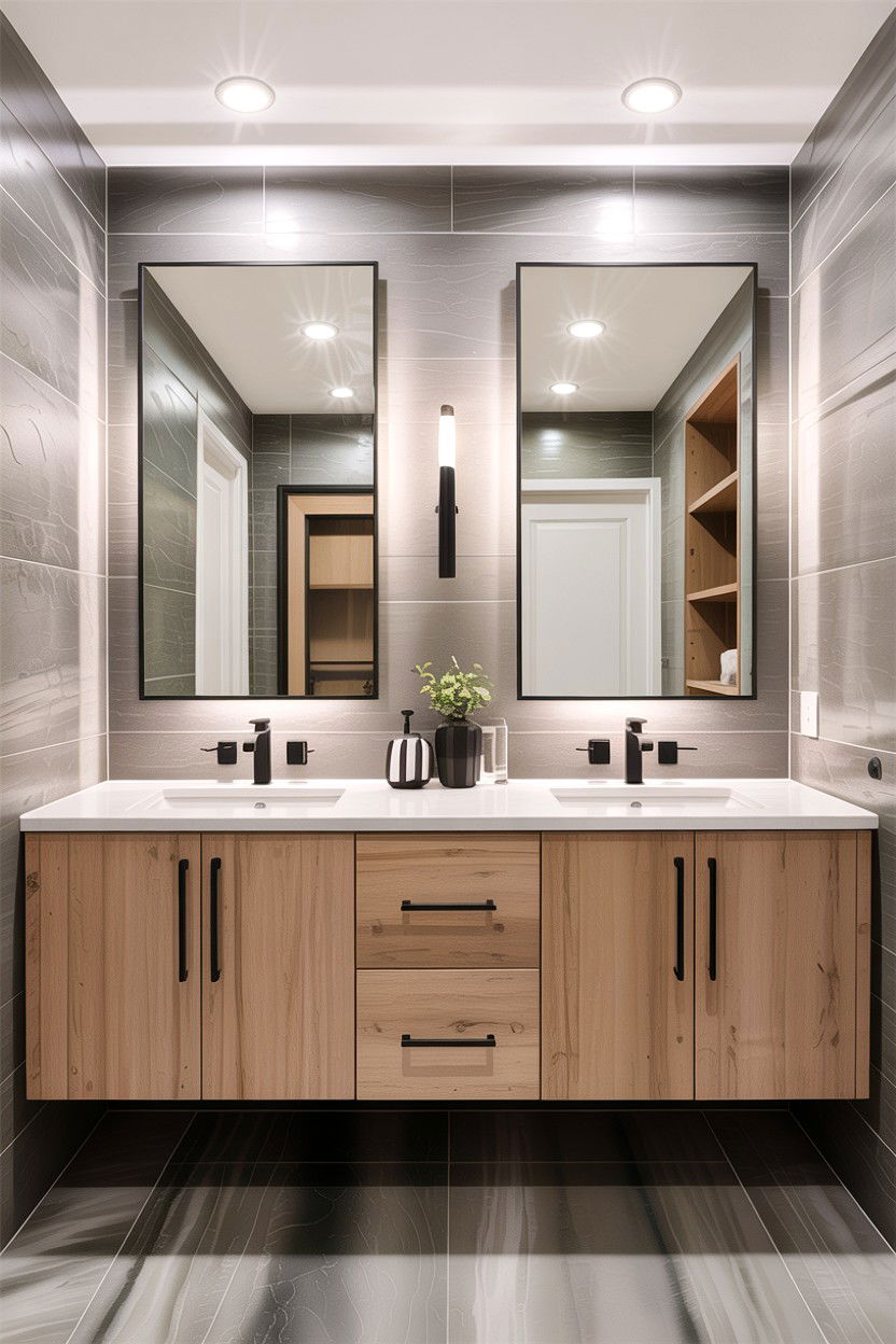 Floating Double Vanity - 30 high-end bathroom ideas