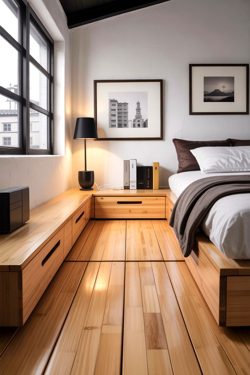 Floating Floor Storage - 30 bedroom concealed storage ideas