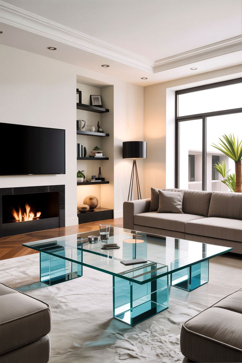 Floating Glass Coffee Table - 30 living room glass coffee tables