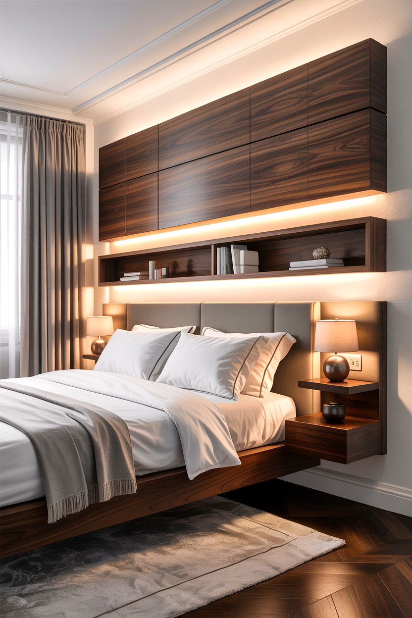 Floating Headboard - 30 bedroom headboard ideas