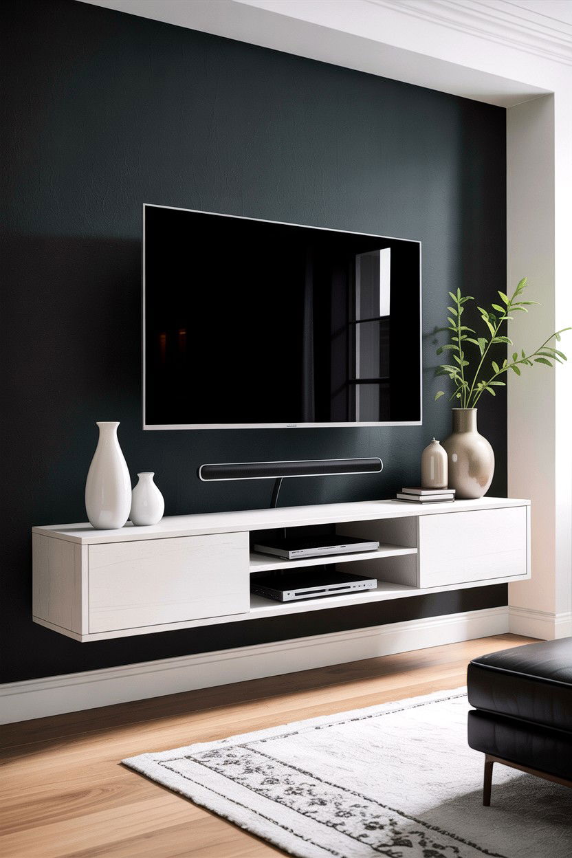 Floating Media Console - 30 living room designer furniture ideas