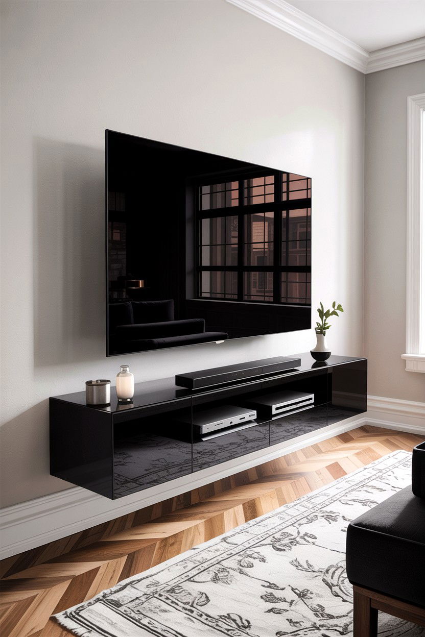 Floating Media Console For Consoles - 30 gaming living room ideas