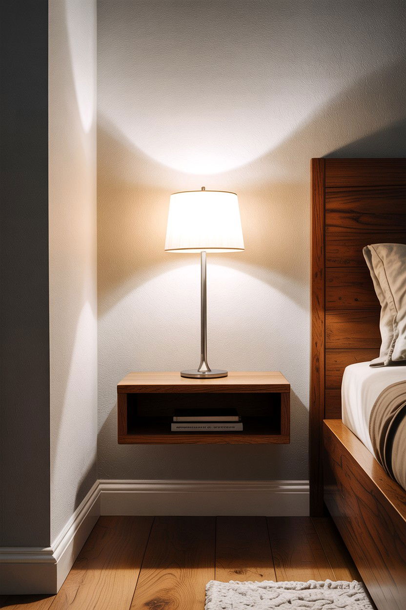 Floating Nightstand - 30 dust-free bedroom ideas