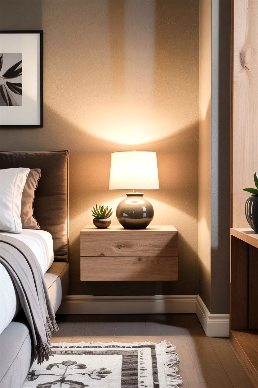 Floating Nightstand - 30 bedroom nightstand ideas