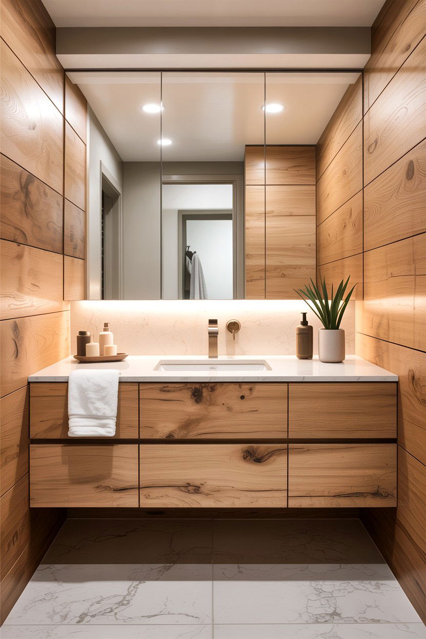 Floating Oak Vanity - 30 jaw-dropping bathroom ideas