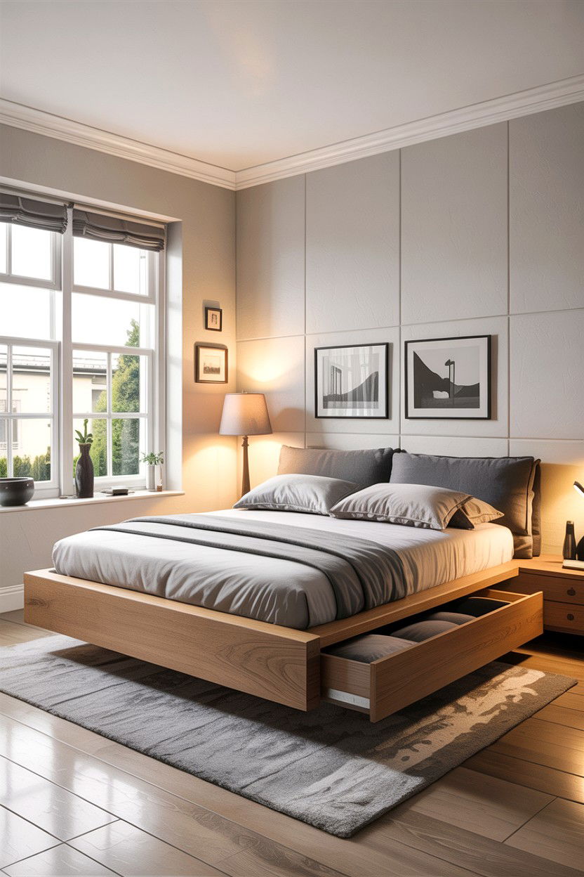 Floating Platform Bed With Storage - 30 bedroom floating bed ideas