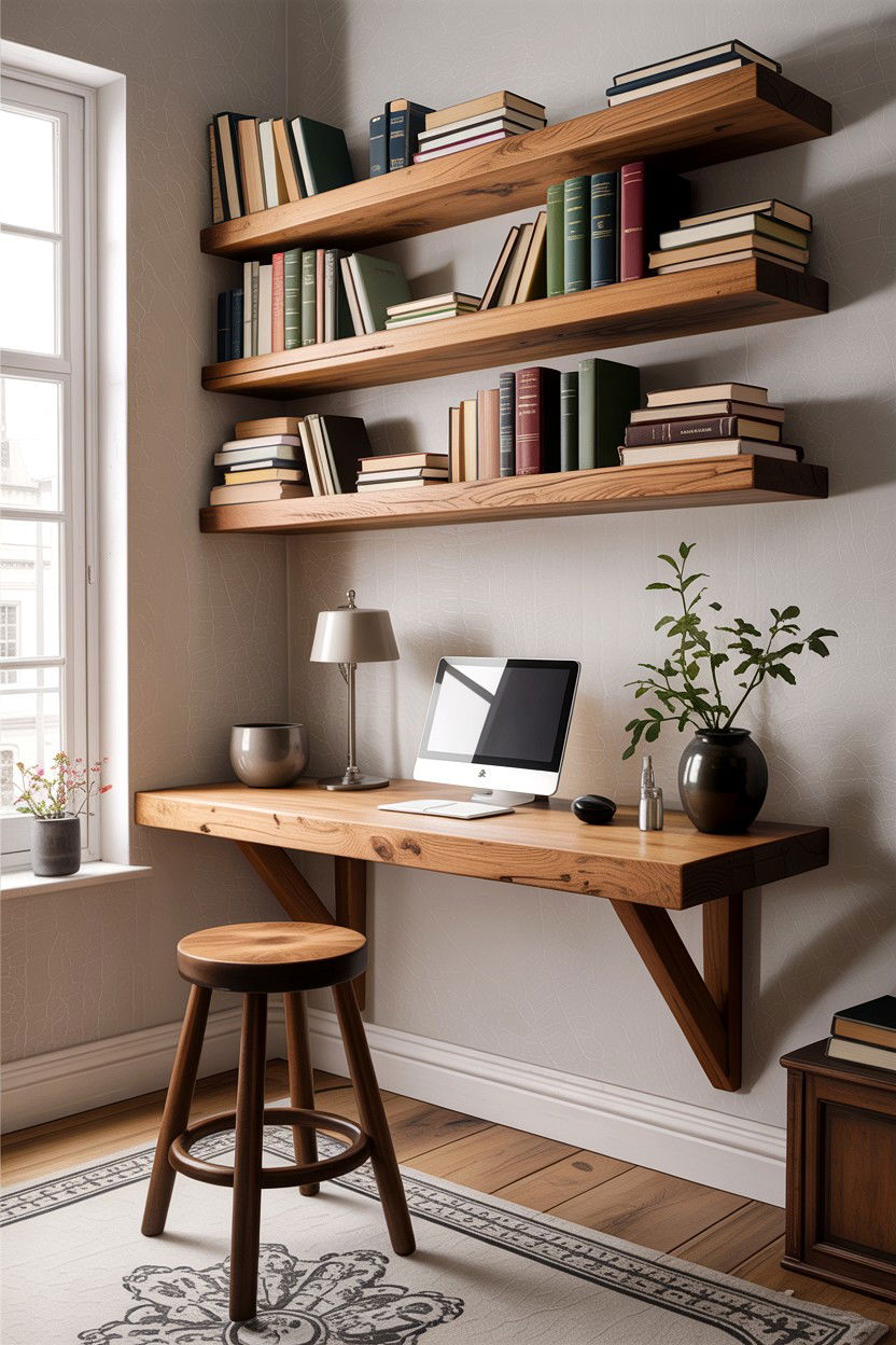 Floating Shelf Desk - 30 bedroom writing desks