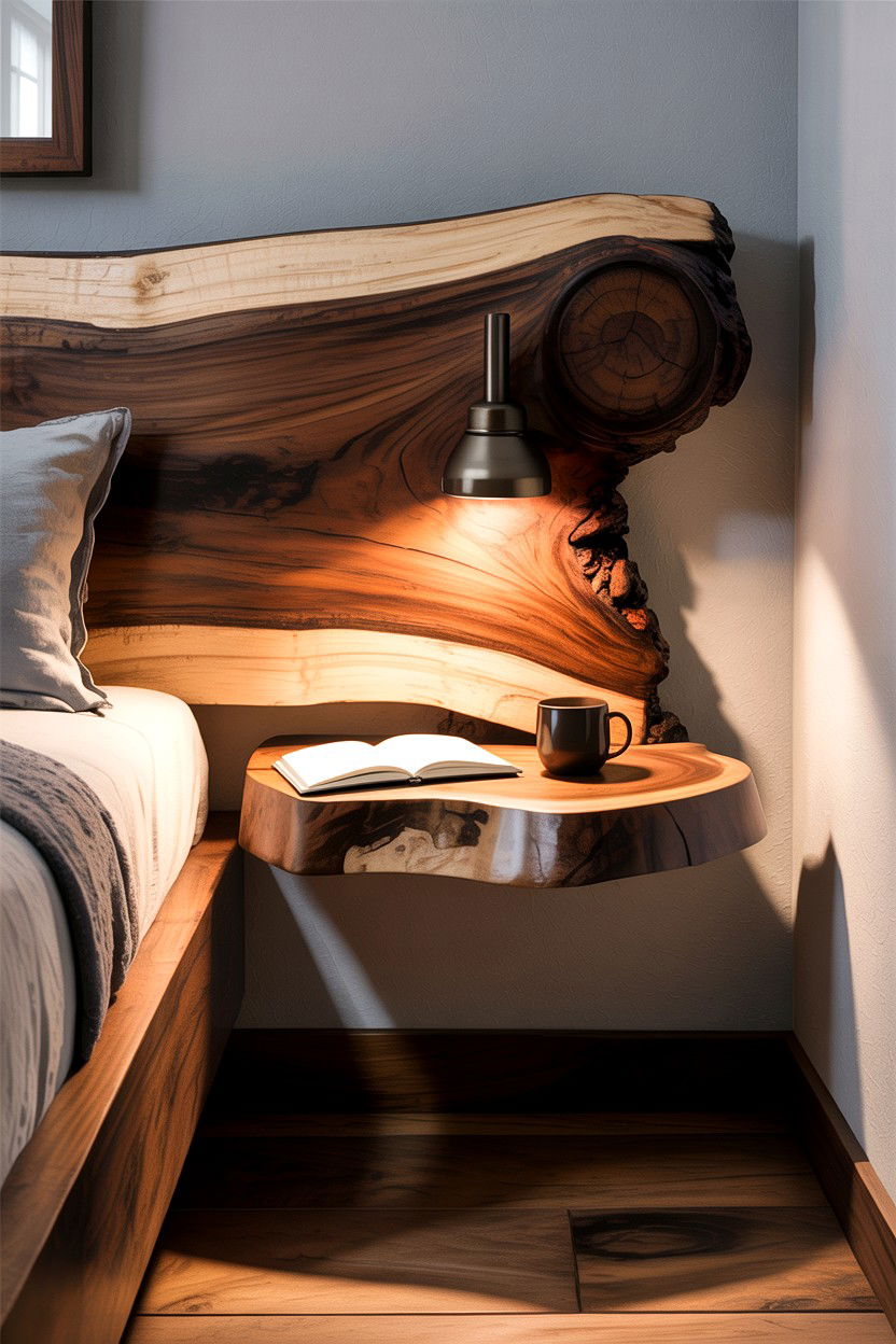 Floating Shelf Nightstand - 30 bedroom nightstand ideas