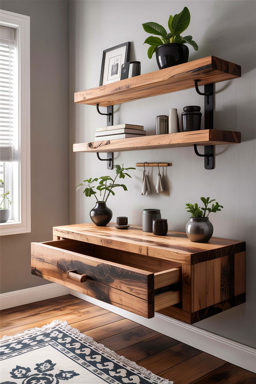 Floating Shelf With Hidden Drawer - 30 bedroom concealed storage ideas