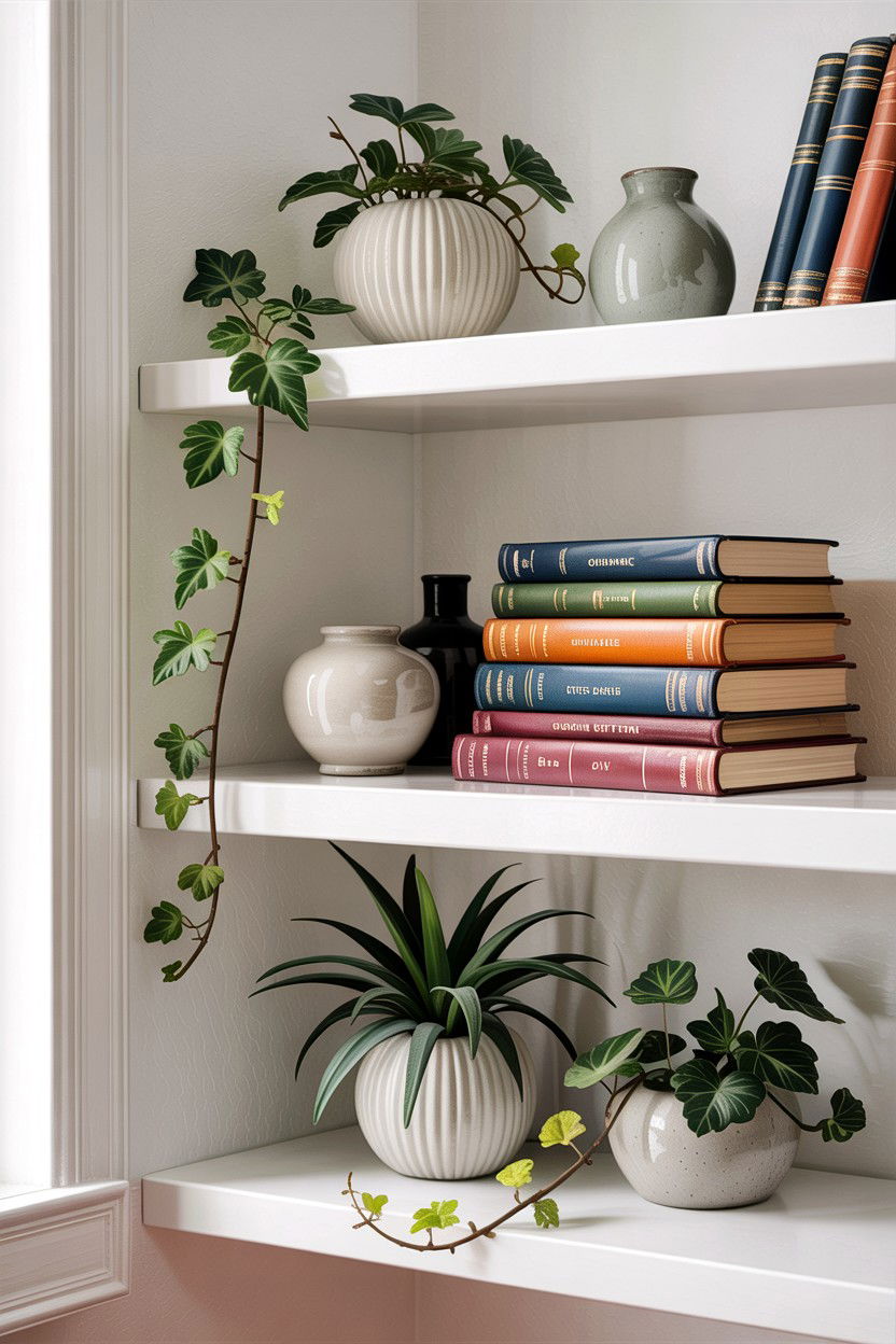 Floating Shelves - 30 bedroom wall ideas