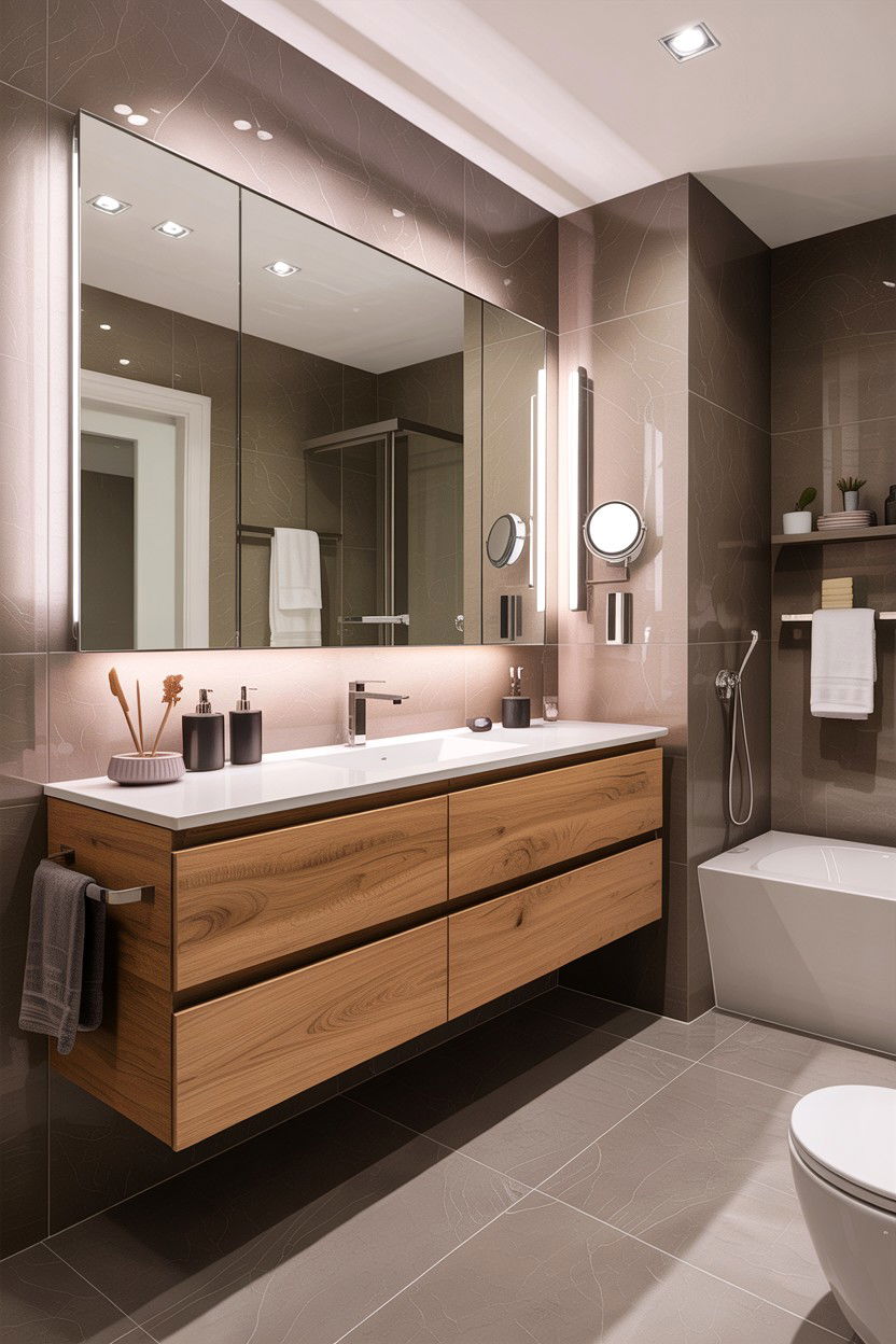 Floating Vanity Bathroom - 30 downstairs bathroom ideas