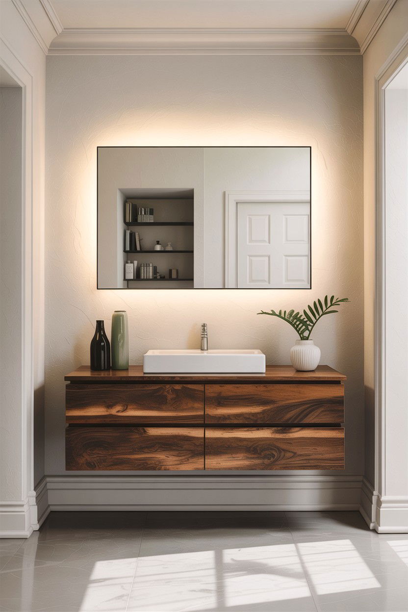 Floating Wall Mounted Mirror - 30 bedroom full length mirrors