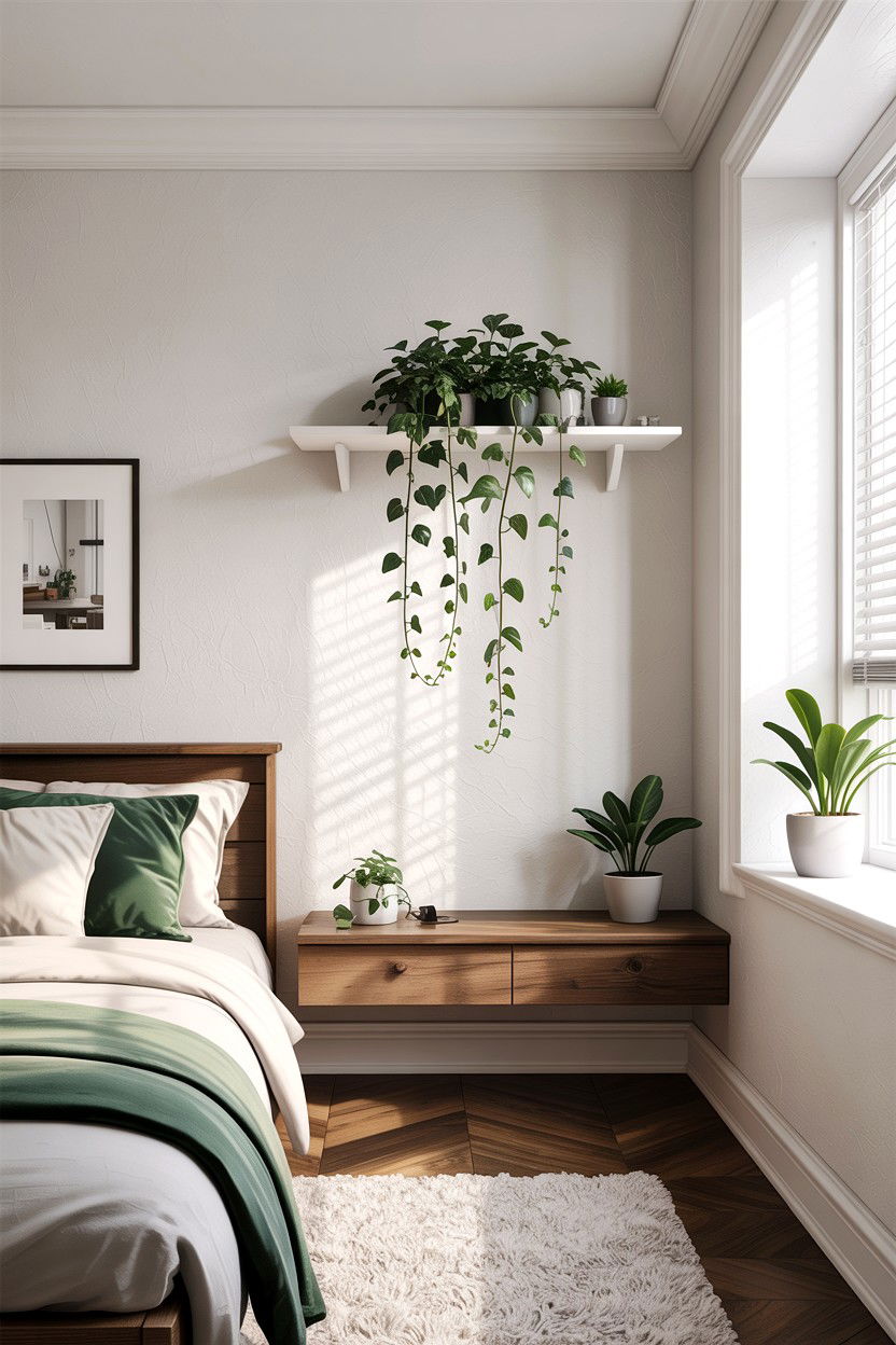 Floating Wall Plant Stand - 30 bedroom plant stands