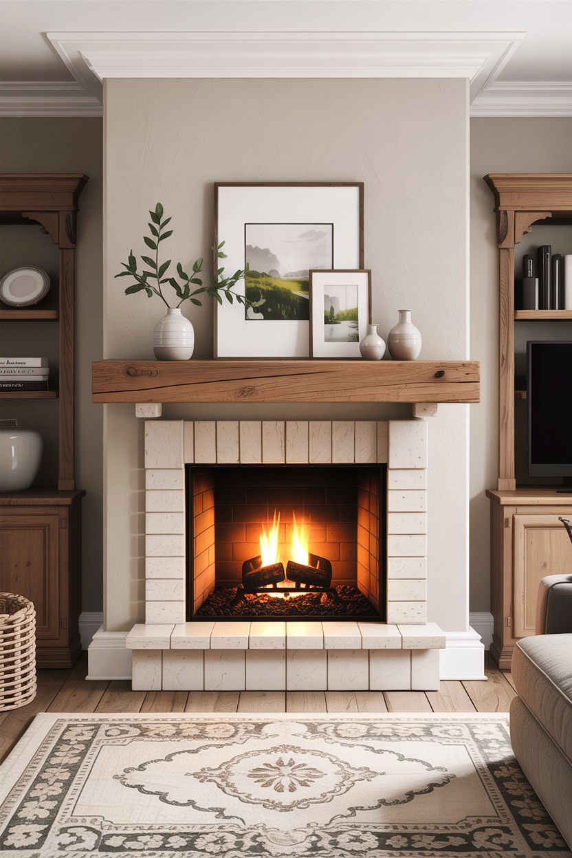 30 Elegant Living Room Fireplace Mantel Ideas