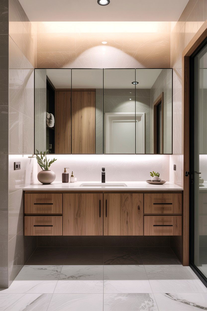 Floating bathroom vanity - 30 home spa bathroom ideas