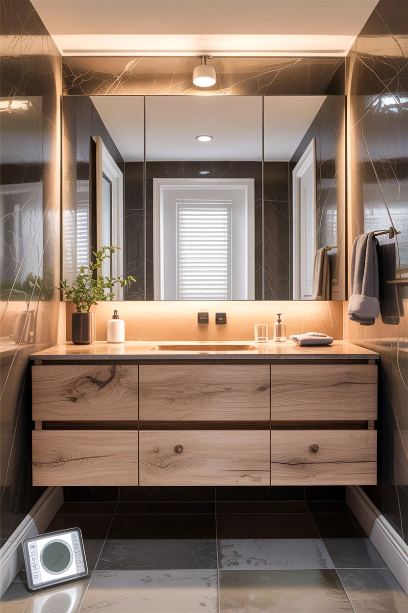 Floating bathroom vanity - 30 apartment bathroom ideas