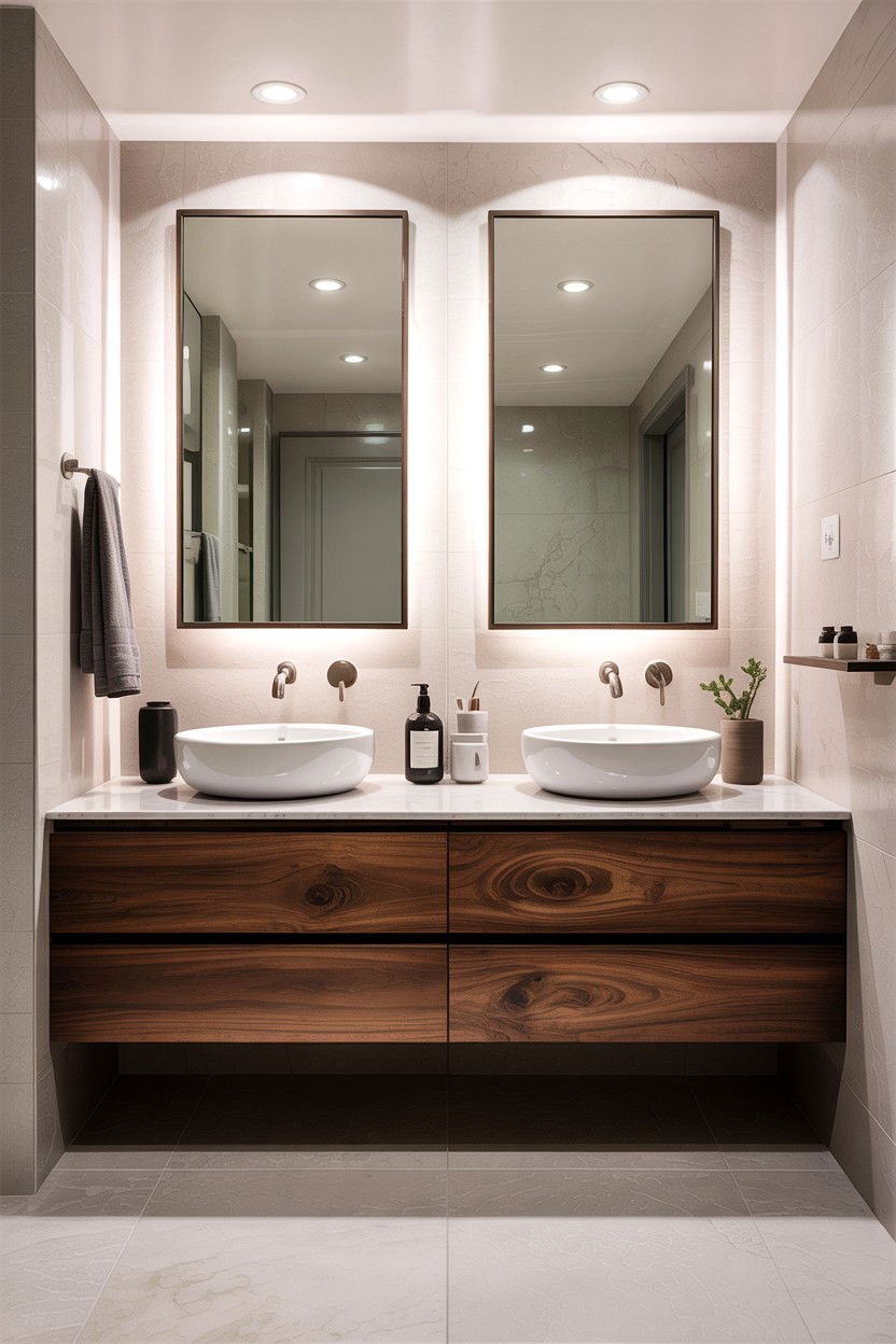 Floating double vanity bathroom - 30 amazing bathroom ideas