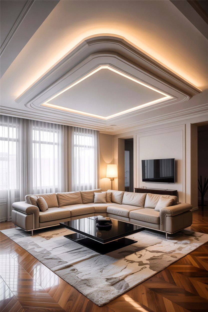 Floating false ceiling living room - 30 living room false ceiling designs