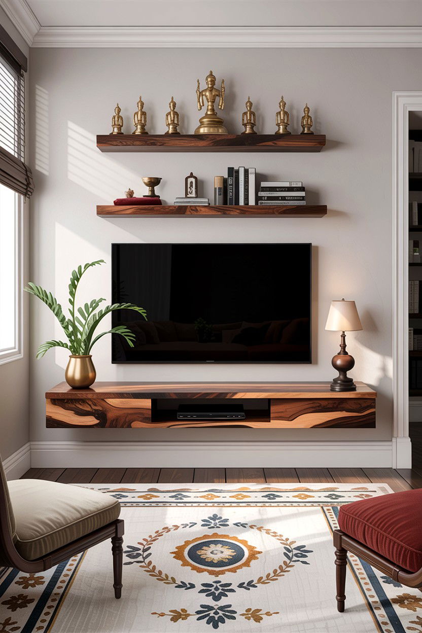 Floating tv unit - 30 living room Indian furniture ideas