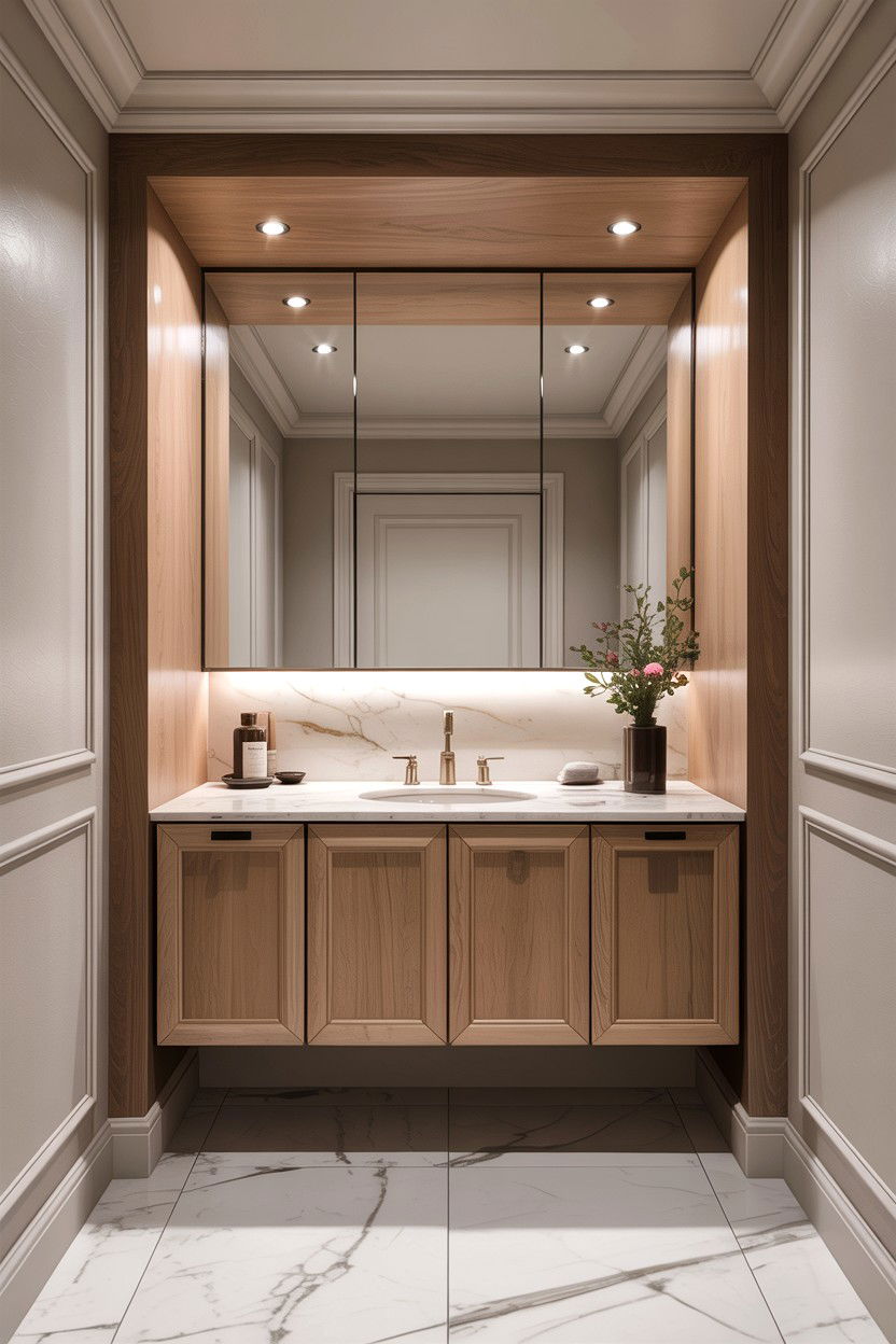 Floating vanity alcove - 30 bathroom alcove ideas