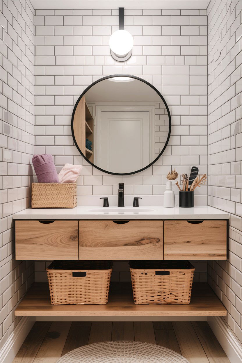 Floating vanity for kids - 30 children's bathroom ideas