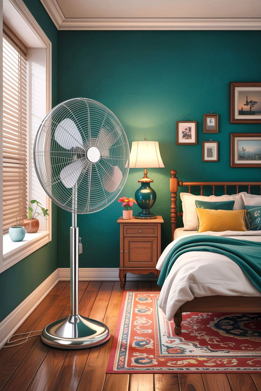 Floor Fan - 30 bedroom temperature control ideas