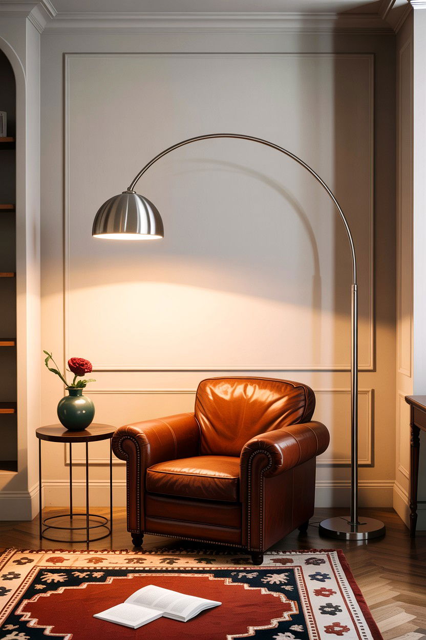 Floor Lamp Arch - 30 boutique hotel living room ideas