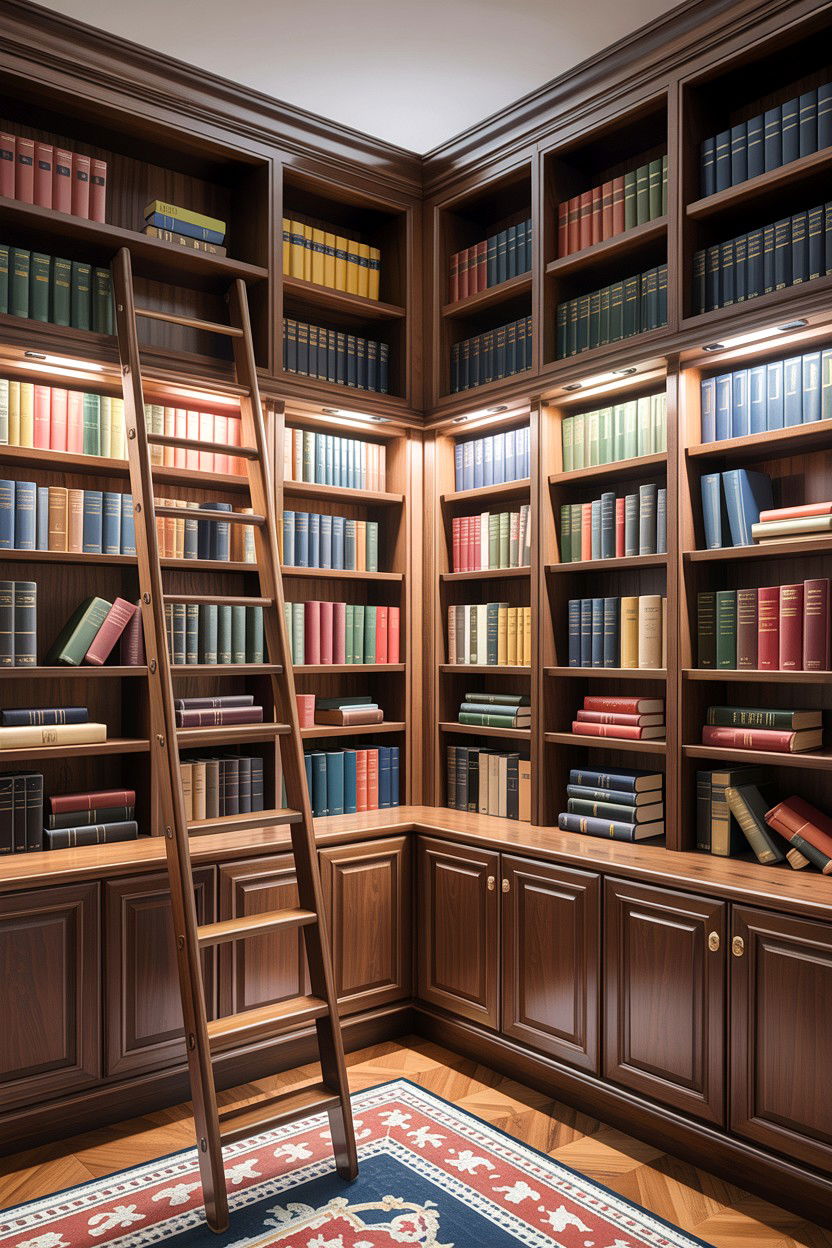 Floor To Ceiling Library Wall - 30 living room custom cabinetry ideas