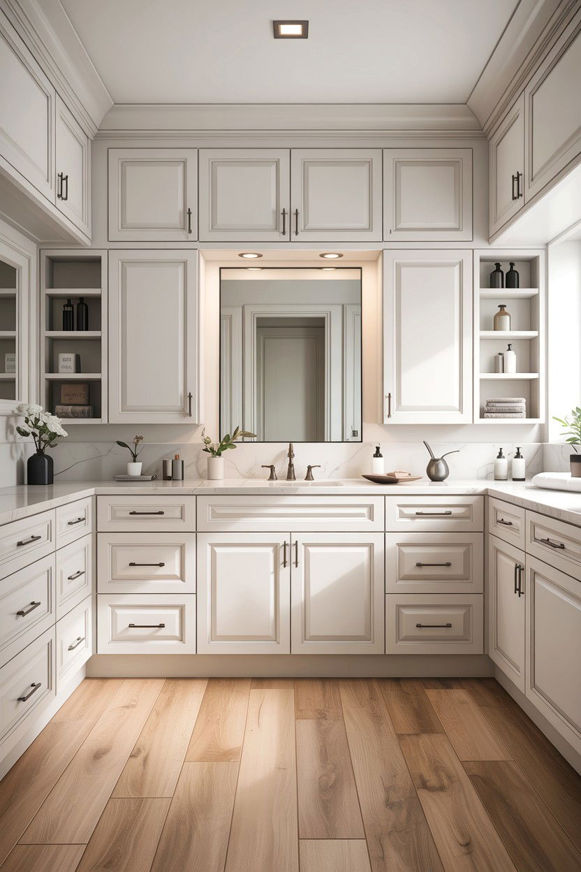 Floor To Ceiling Storage - 30 bathroom balance ideas