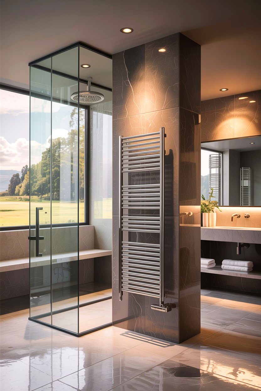 Floor To Ceiling Towel Warmer - 30 heated towel rack ideas