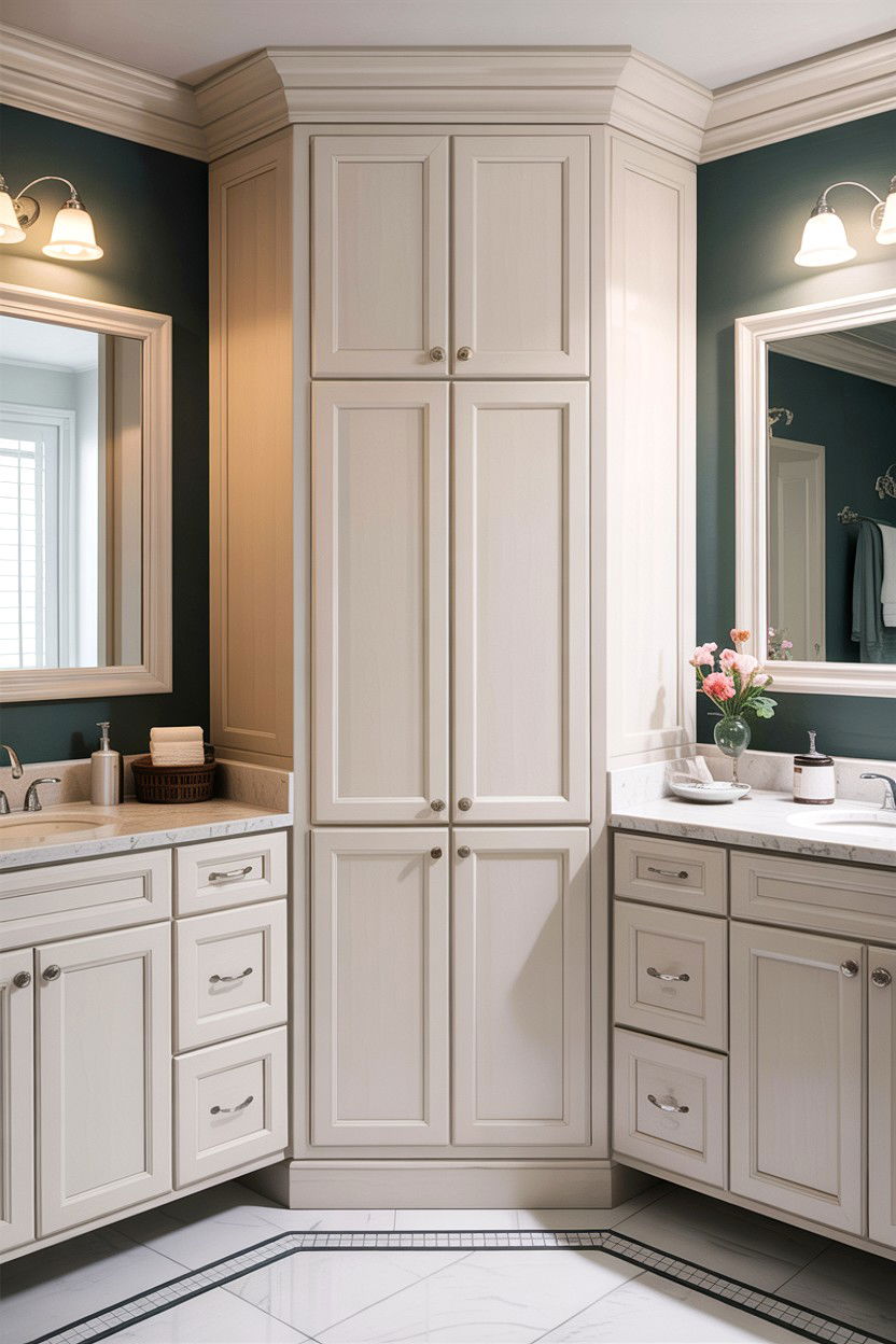 Floor to ceiling bathroom cabinet - 30 bathroom closet ideas