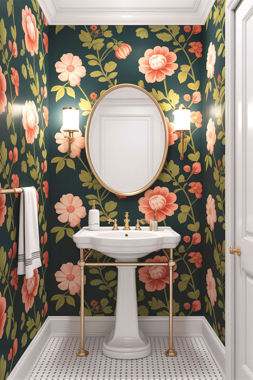 Floral Bathroom Wallpaper - 30 classic bathroom ideas