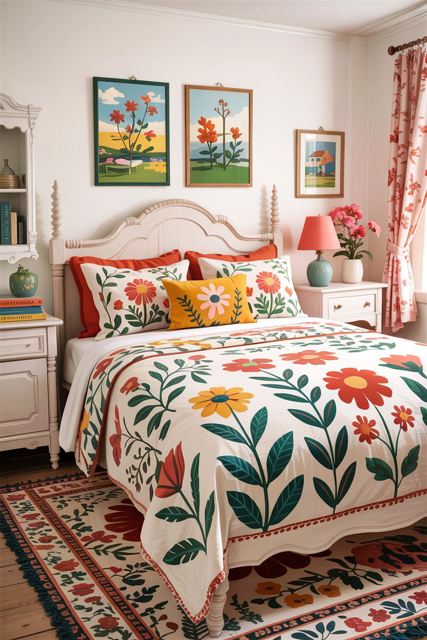 Floral Cotton Bedspread - 30 bedroom bedspreads