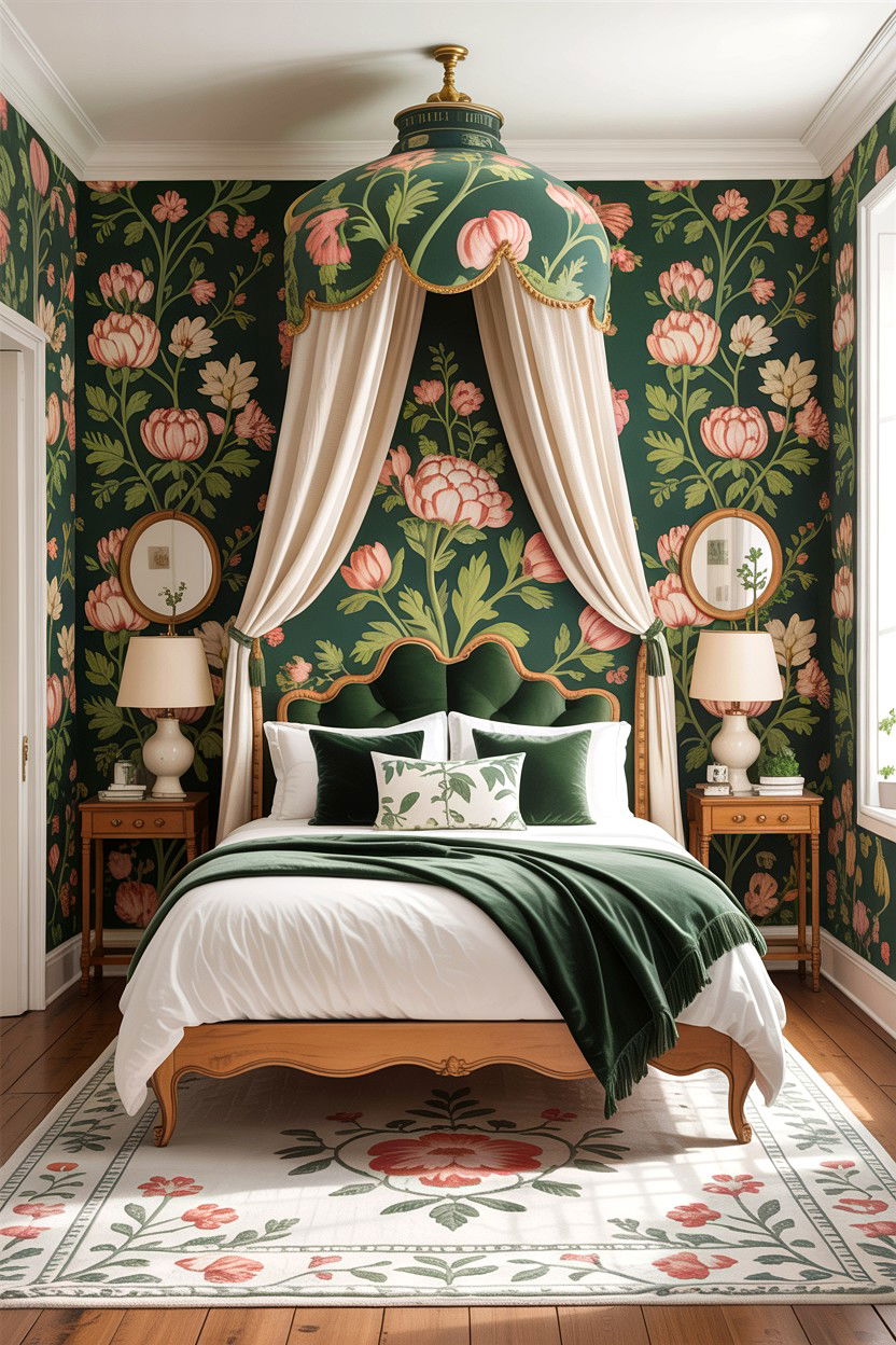 Floral Damask Wallpaper - 30 bedroom damask wallpapers