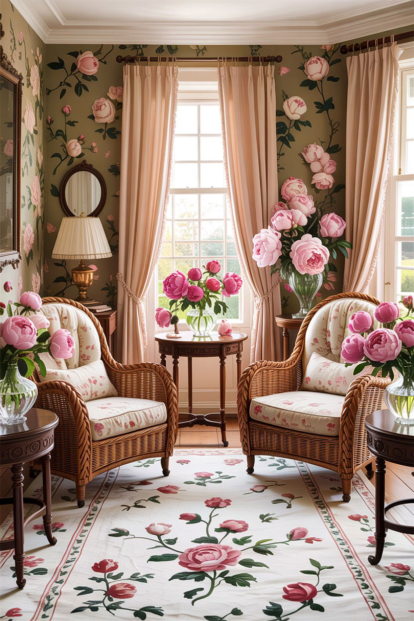 Floral Edwardian living room - 30 Edwardian living room ideas