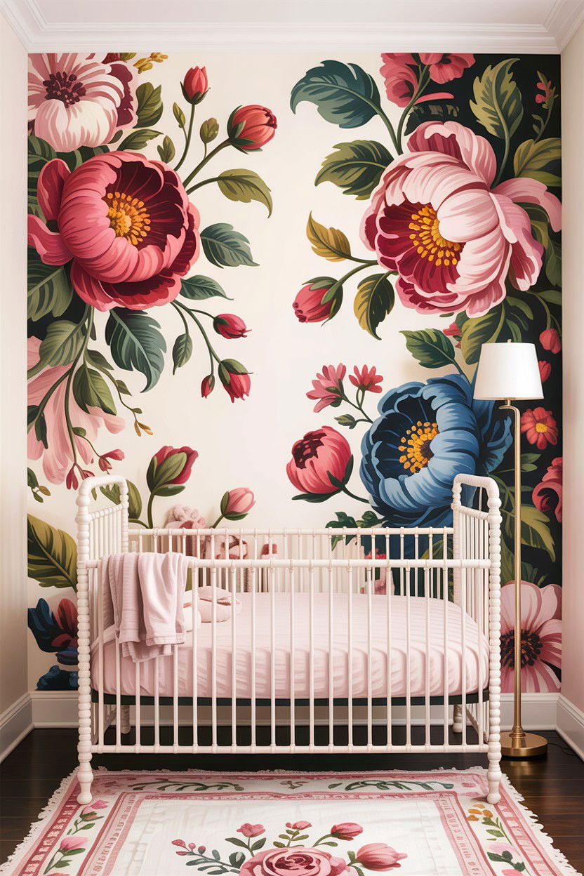 Floral Nursery Wallpaper - 30 infant bedroom ideas