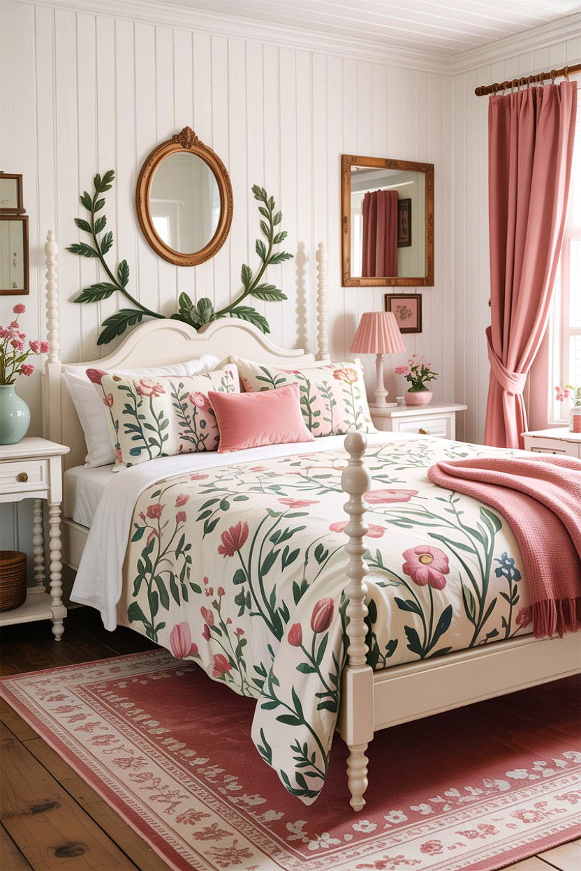 Floral Pattern Coverlet - 30 bedroom coverlets
