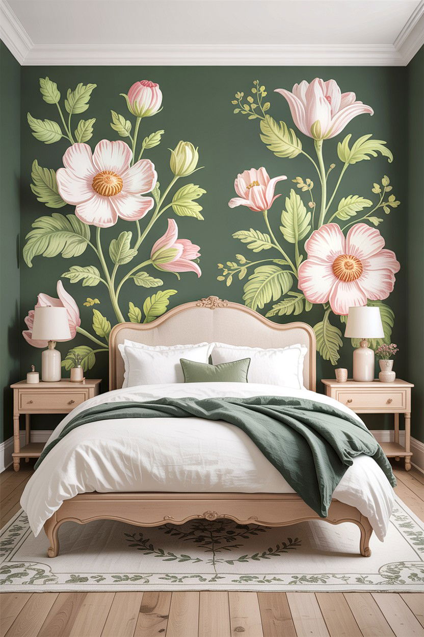 Floral Wallpaper Bedroom - 30 feminine bedroom ideas