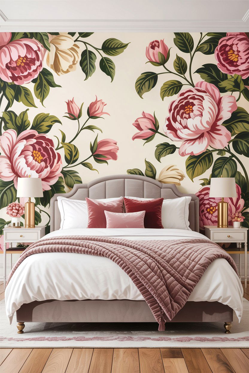 Floral bedroom wallpaper - 30 bedroom accent wall wallpapers