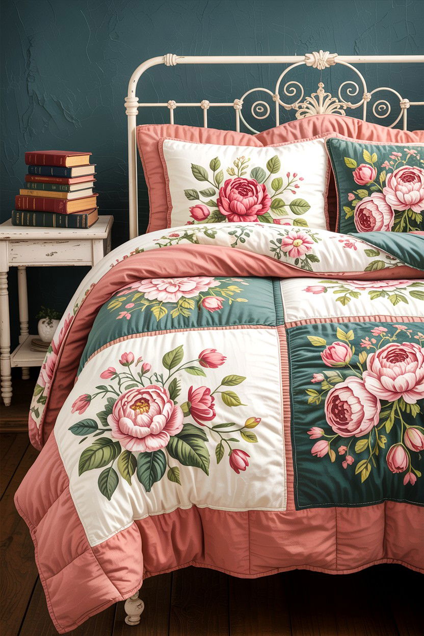 Floral patchwork comforter - 30 bedroom comforters
