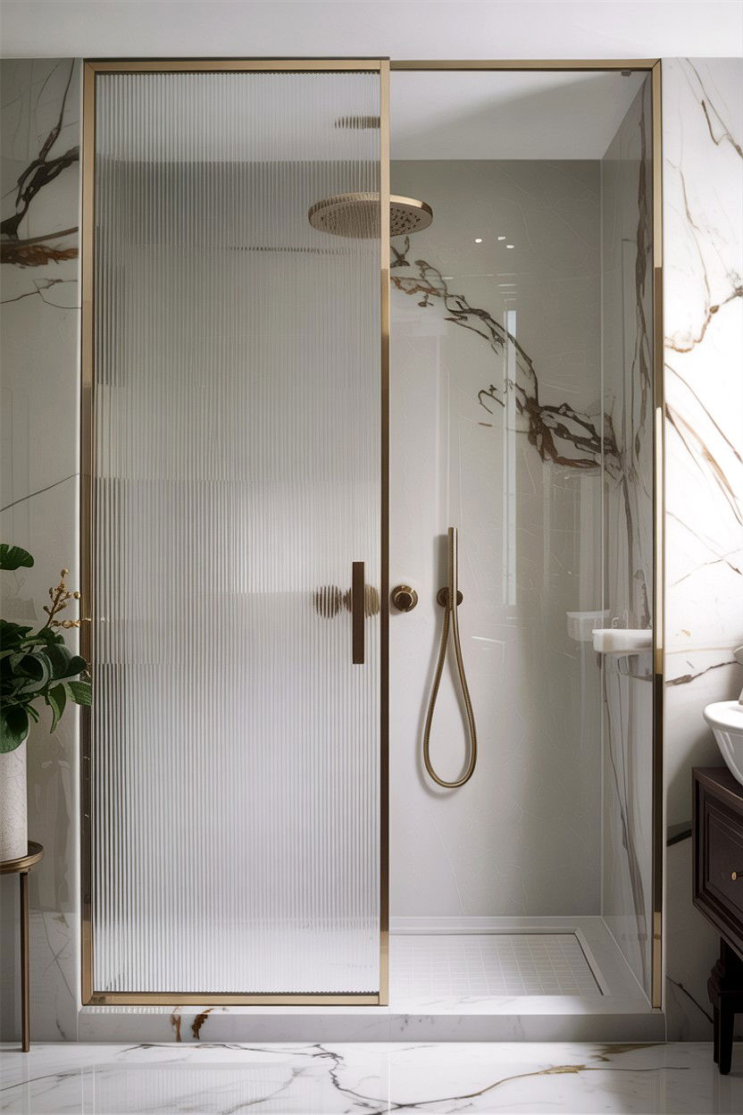 Fluted Glass Shower Screen - 30 Italian bathroom ideas